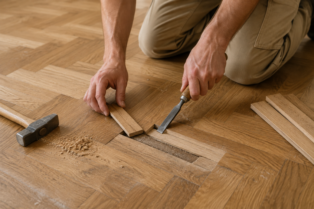 Fachgerechte Reparatur und Renovierung eines Parkettbodens
